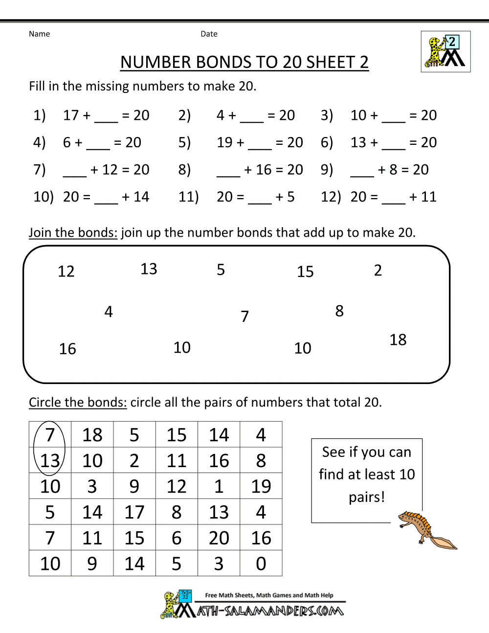 Math Worksheets for kids - Number Bonds to 100 worksheets for teachers, education, printable worksheets, and worksheets Ordinal Numbers Worksheet Ks1 1294 x 1000