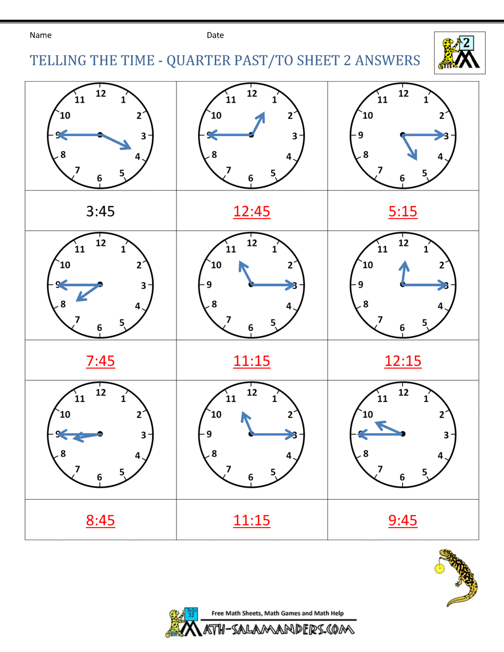 Clock Worksheet - Quarter Past and Quarter to worksheets, grade worksheets, multiplication, printable worksheets, alphabet worksheets, and education Time Worksheets Quarter Hour 1294 x 1000