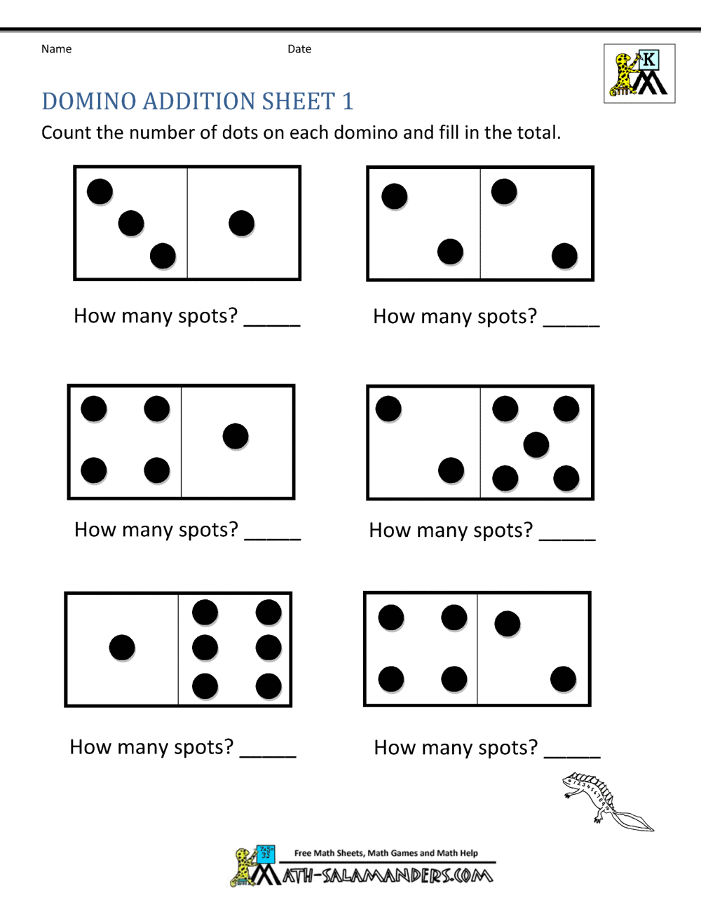 Addition Math Worksheets for Kindergarten