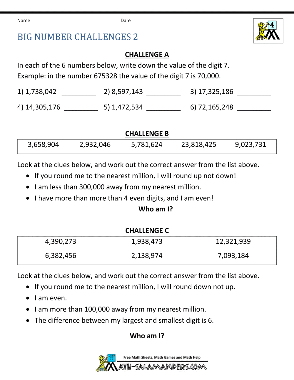 Fourth Grade Word Problems Worksheets and Printables