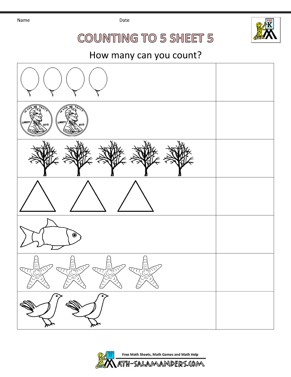 Pre k how to write numbers