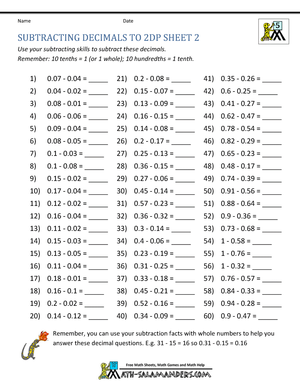 mathworksheetsprintablesubtractingdecimalshundredths