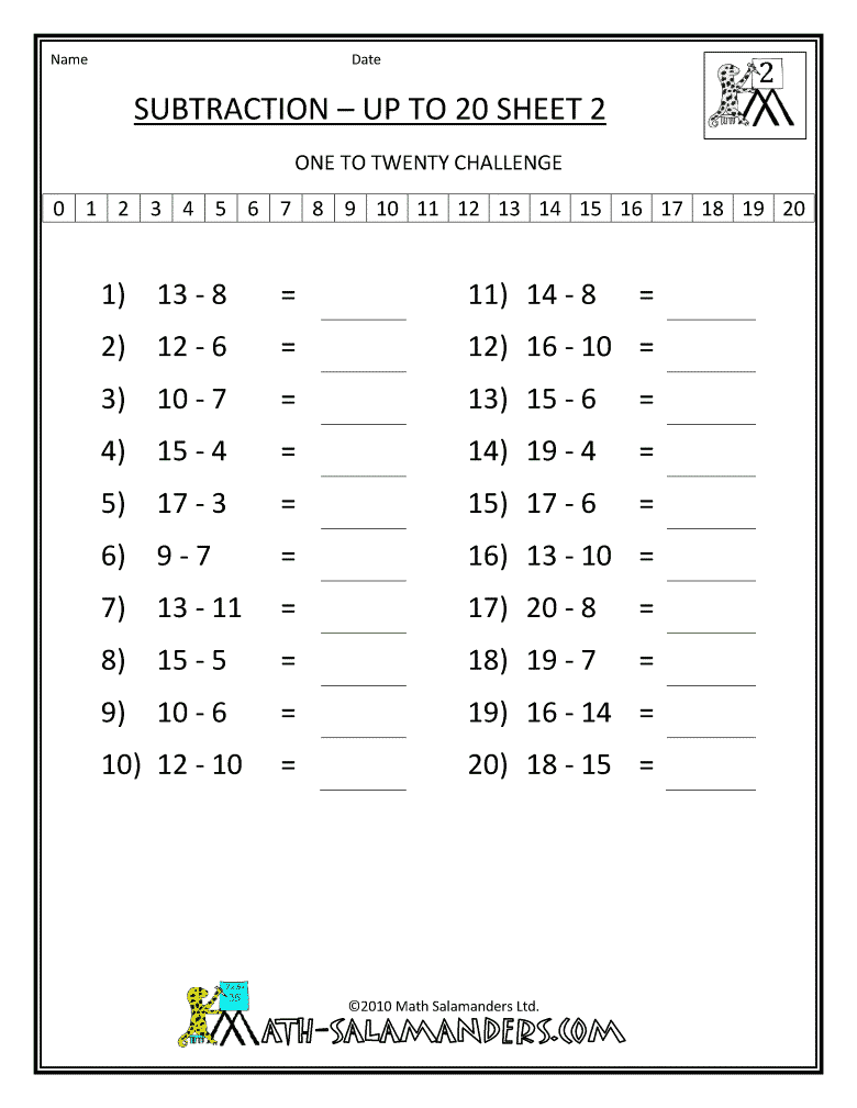 Subtraction for Kids 2nd Grade