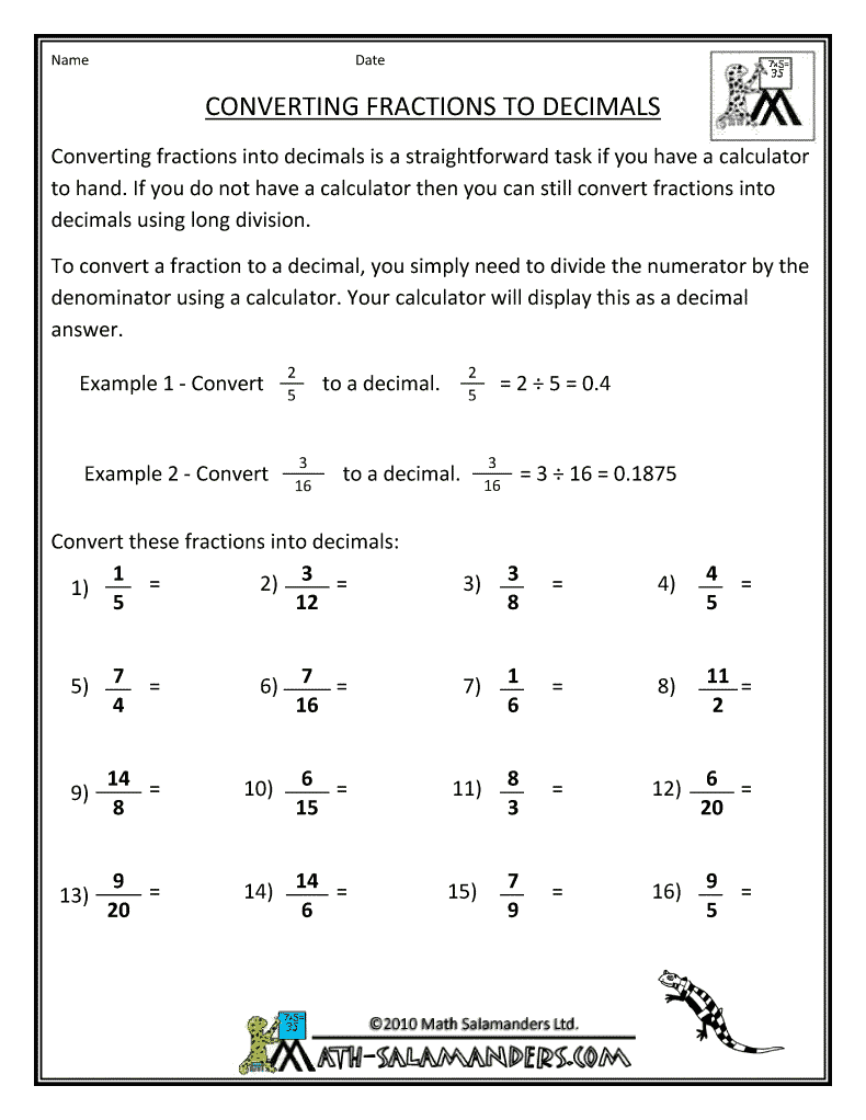 Copy Of Comparing Fractions/Decimals/Percents - Lessons - Blendspace Throughout Comparing Fractions And Decimals Worksheet