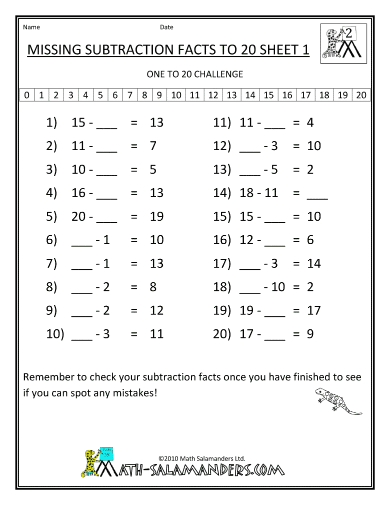 Missing Number Addition Worksheets 2nd Grade