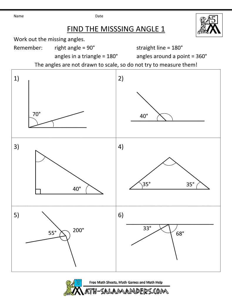 Find a Missing Angle | 6th Grade Geometry.