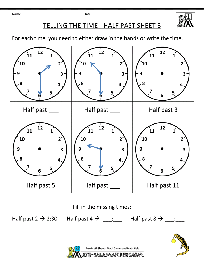 3 the time telling half worksheets time half clock telling past telling past time