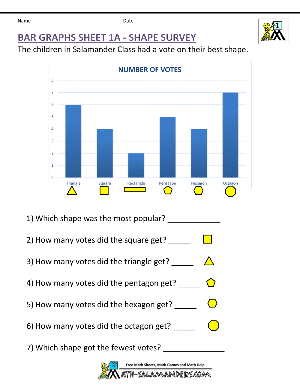 math bar graph worksheets 4th grade
