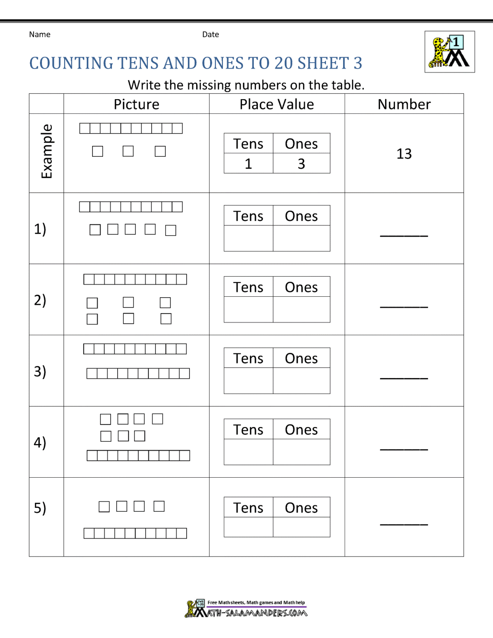 Kindergarten Concept Of Tens And Ones Worksheets - Preschool Worksheet