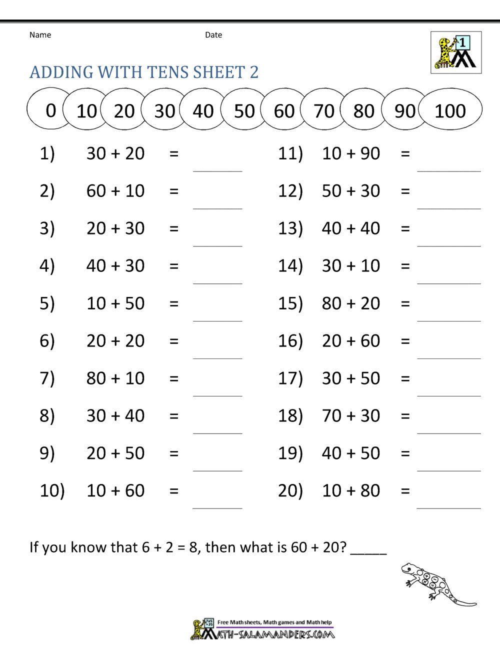 Tens And Ones Math Worksheets For 1St Grade : 28 Tens And Ones