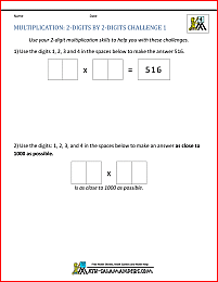 2 digit multiplication worksheets challenge 2 digits by 2 digits 1