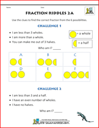 fractions for kids worksheet image