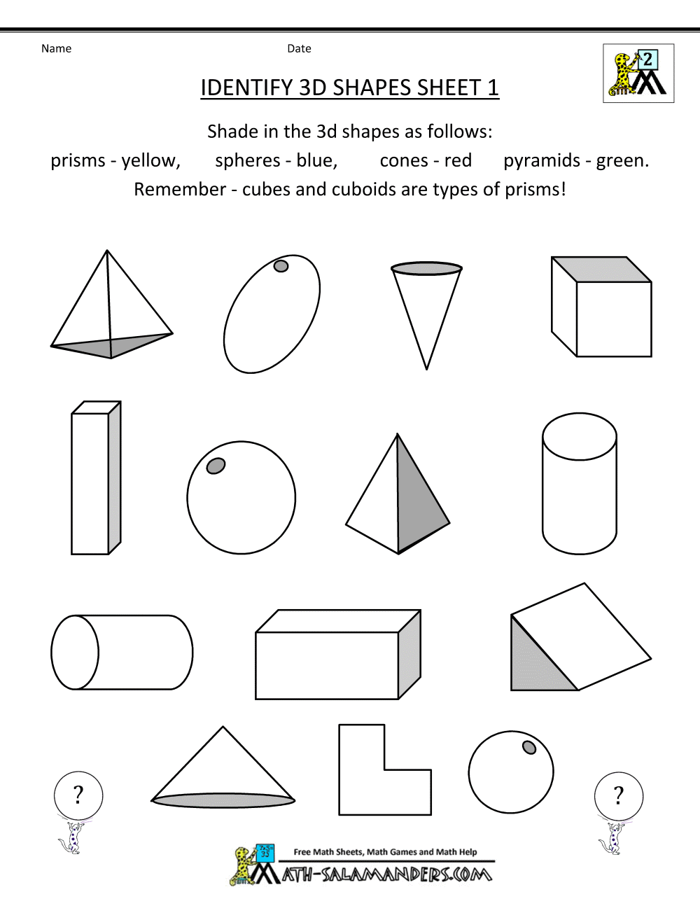 21d shapes questions grade 21 In 2nd Grade Geometry Worksheet