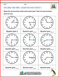 time worksheets