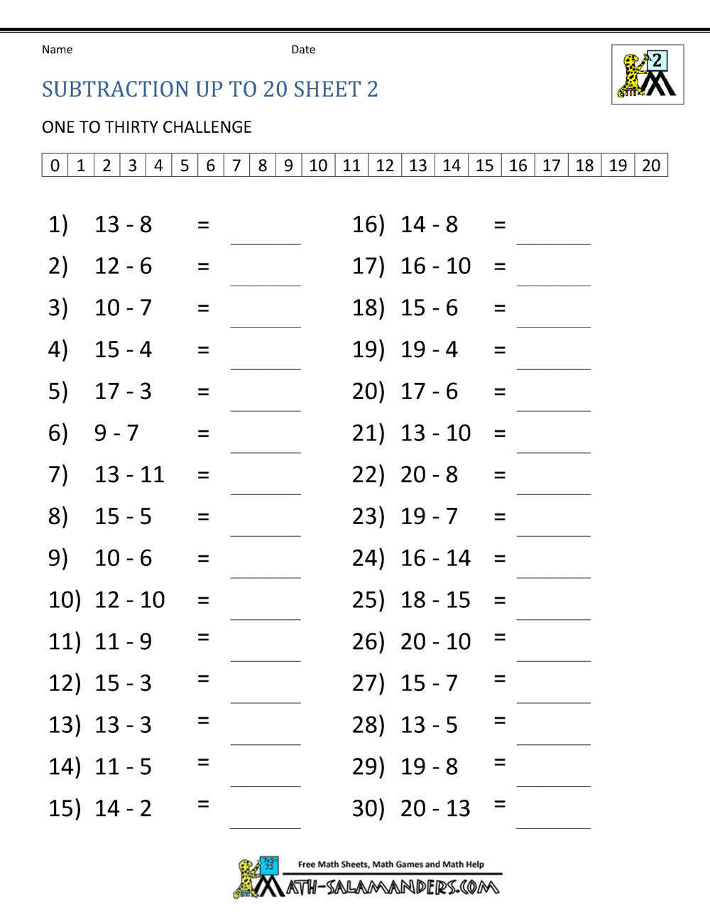 2nd Grade Math Worksheets Subtraction 20 Hot Sex Picture