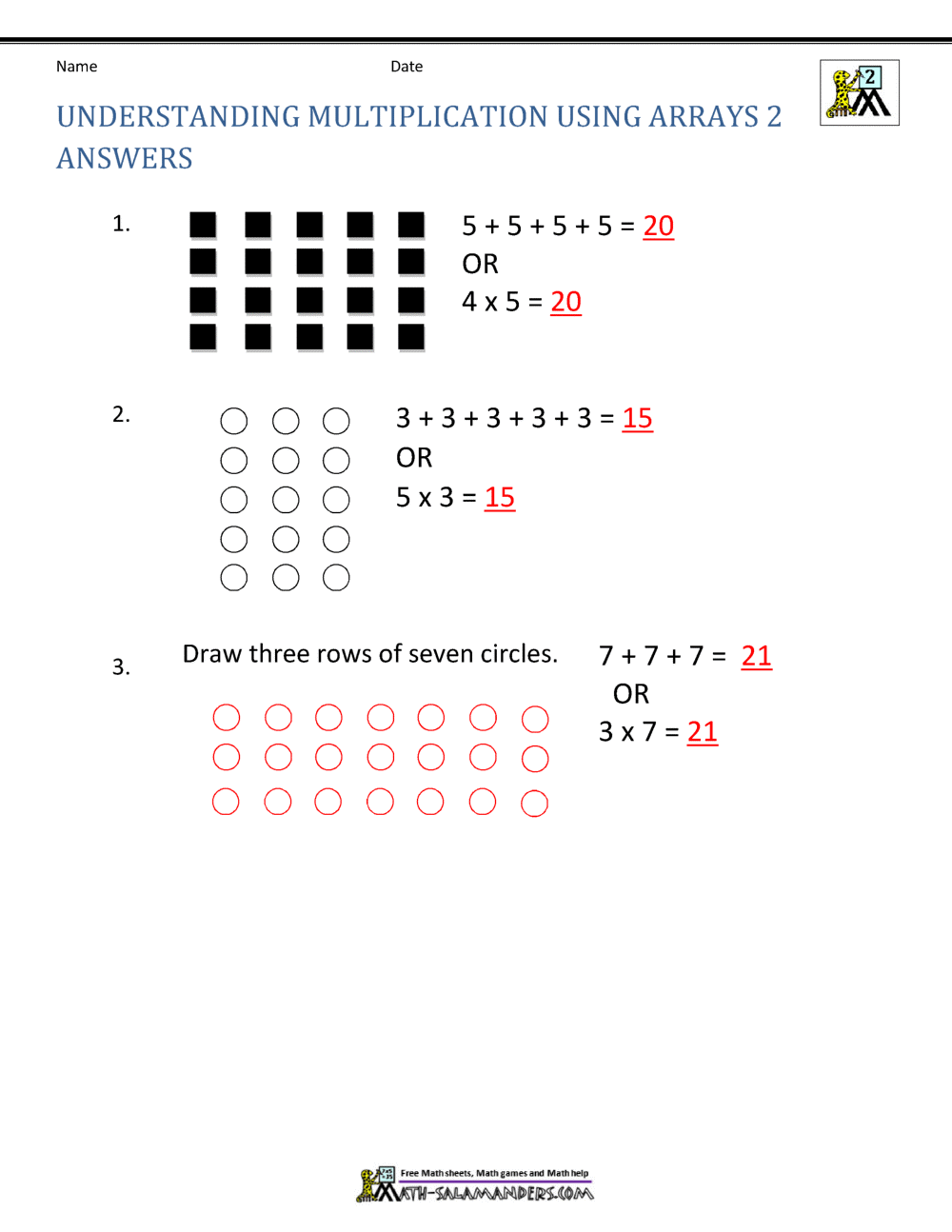 Free Printable Multiplication Worksheets 25nd Grade Within 2nd Grade Math Worksheet Pdf