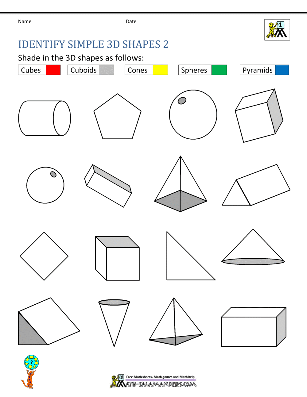3d shape worksheet pdf
