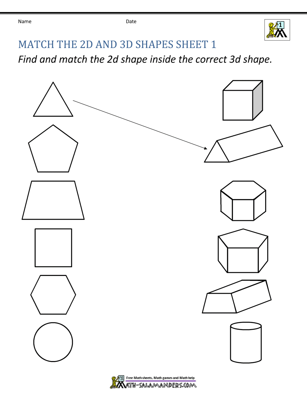 22d Shapes Worksheets With 2 Dimensional Shapes Worksheet