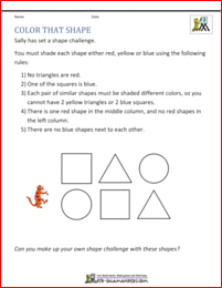 3rd grade math word problems color that shape