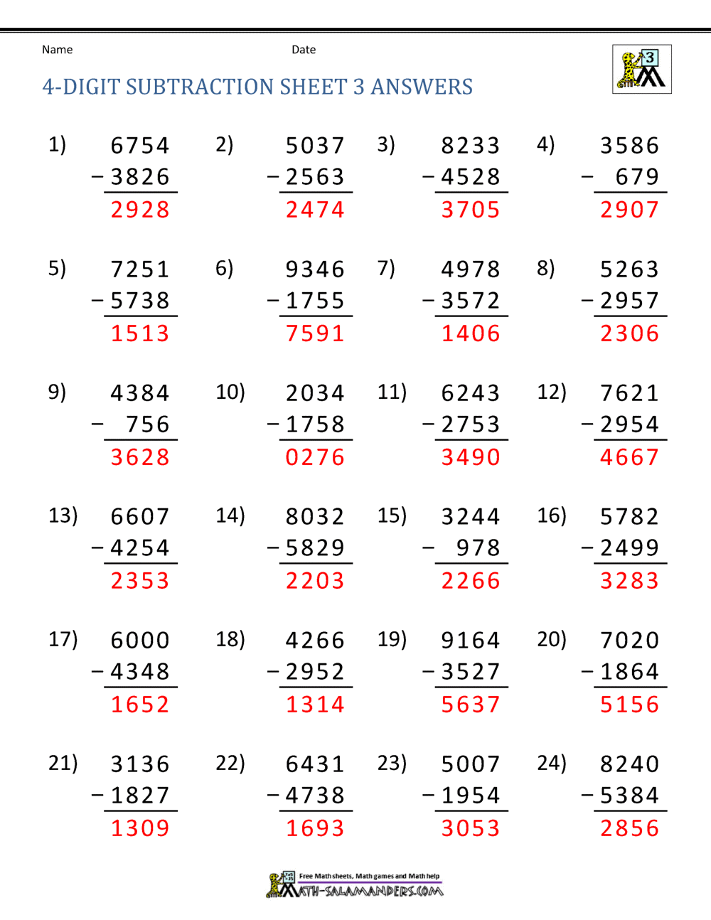 22 Digit Subtraction Worksheets For Complex Numbers Worksheet Pdf