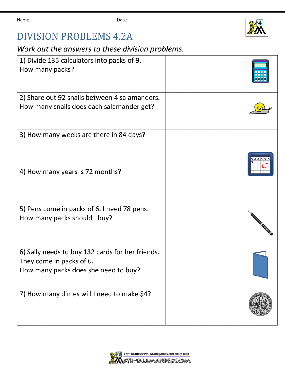 year 3 division reasoning and problem solving