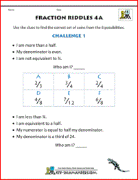 free printable fraction worksheets image
