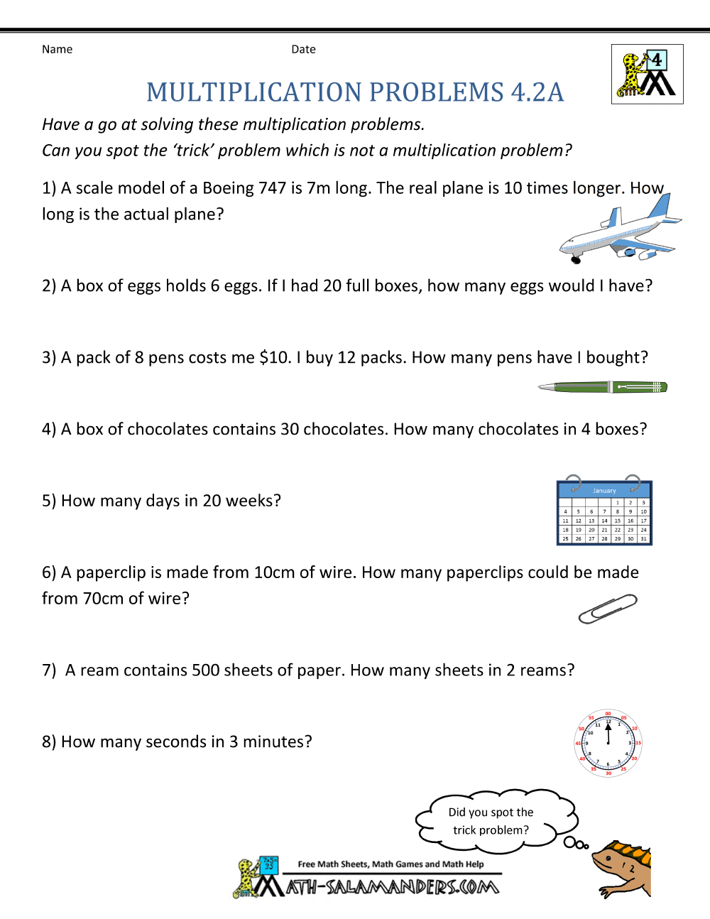 worksheet 4th Grade Multiplication Word Problems multiplication word problems 4th grade 4 2a