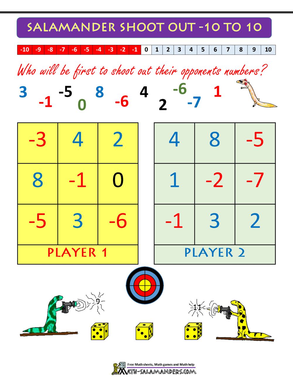 5th grade math printable games