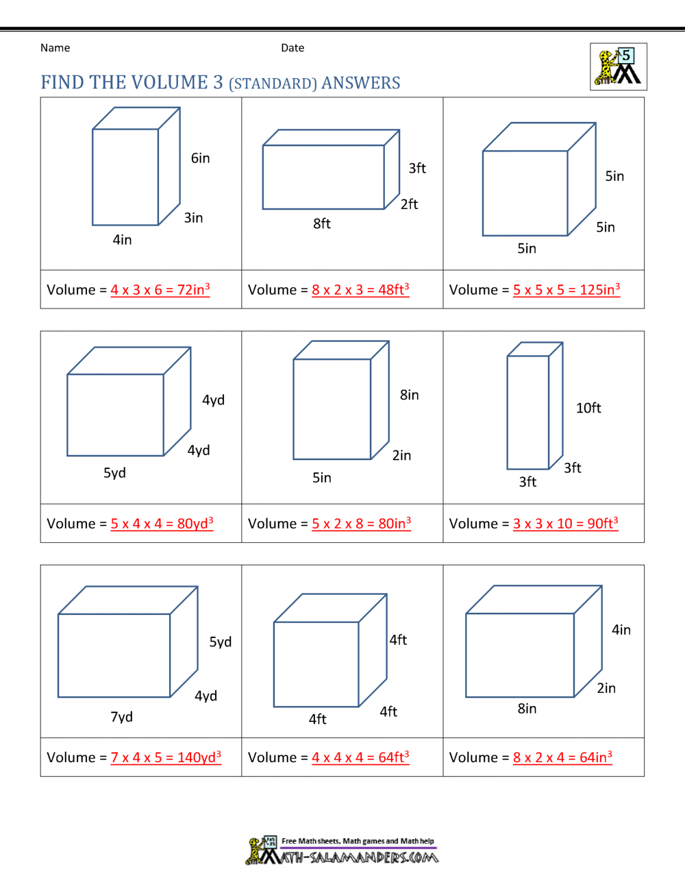 parallélépipède rectangle volume