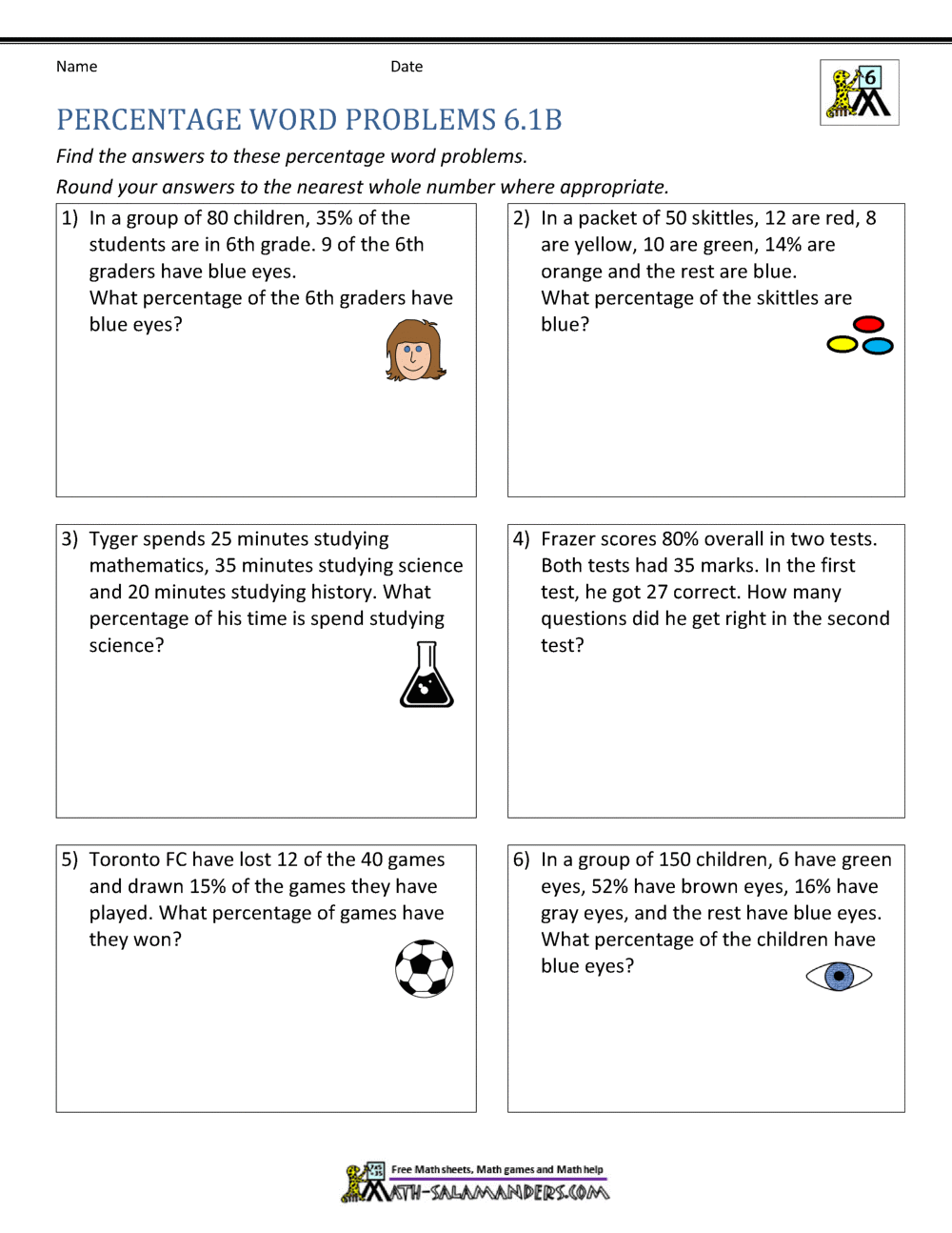 6th grade problem solving activities