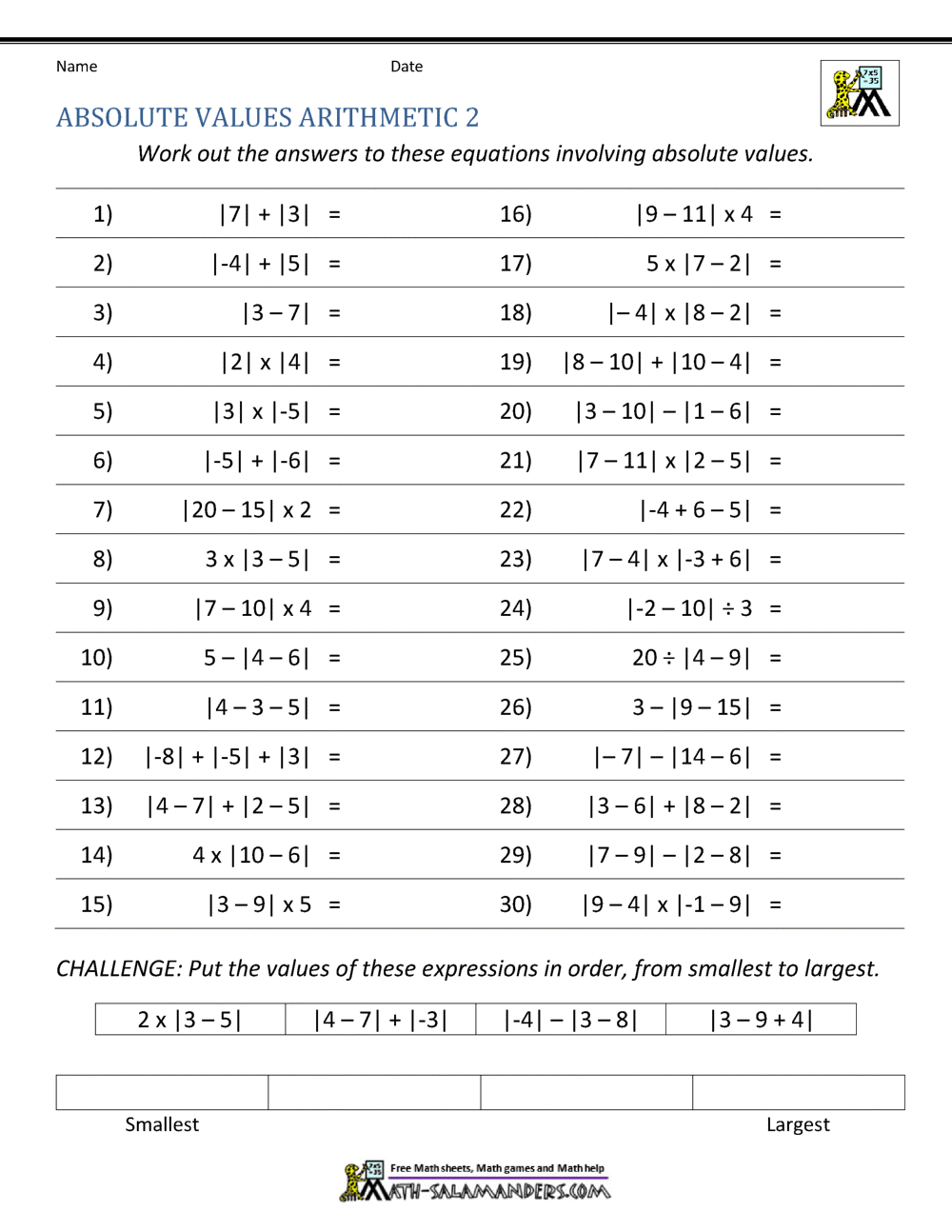 Absolute Value Worksheets Intended For Absolute Value Inequalities Worksheet