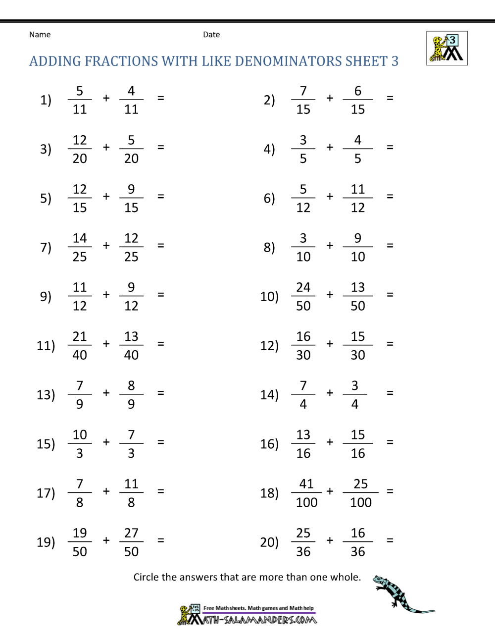Adding Fractions Worksheets Throughout Adding Mixed Numbers Worksheet