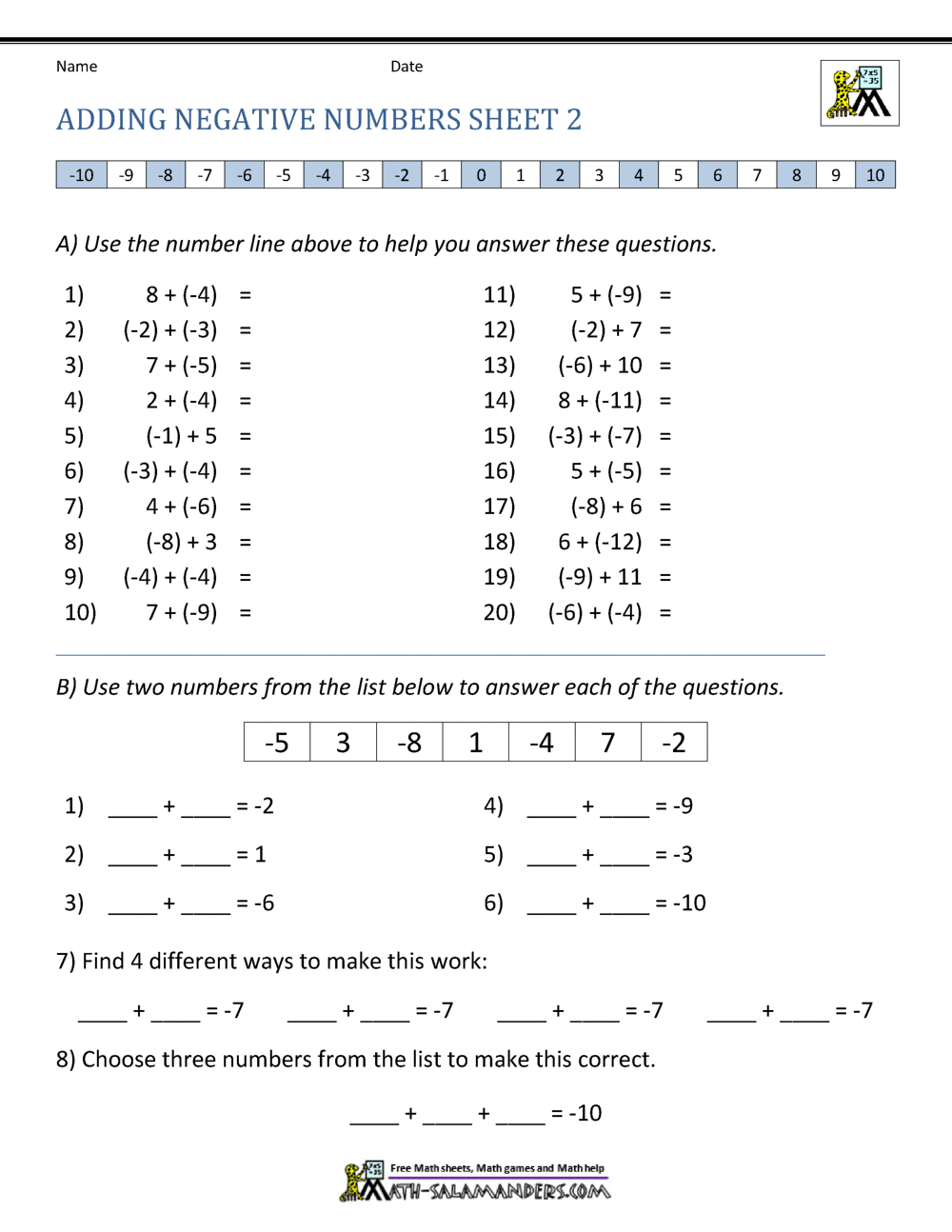 negative-and-positive-numbers-worksheets