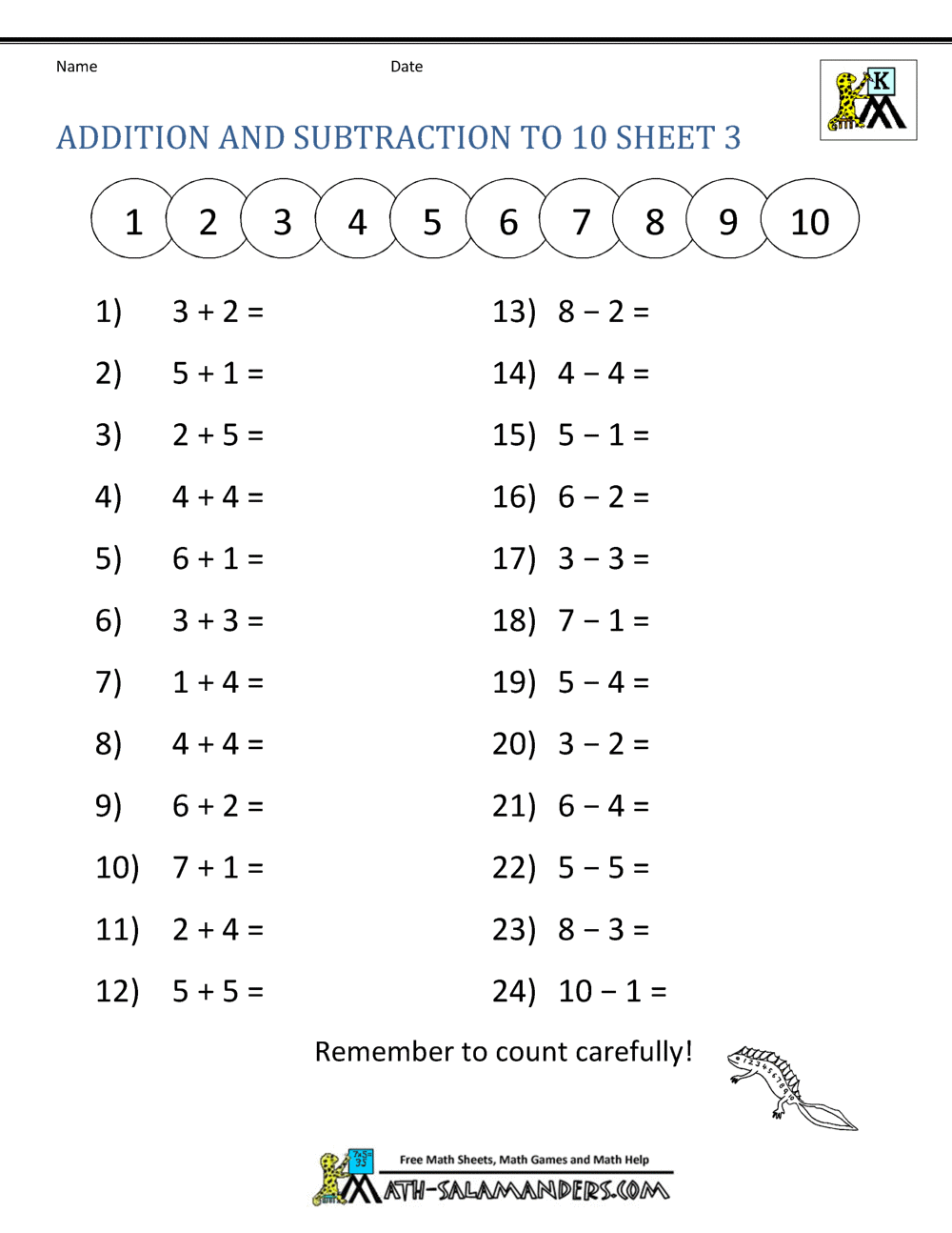 Addition Workbook and Subtraction Workbook: Addition Worksheets and Subtraction Worksheets for Preschool Grade 3 Grade 1 Kindergarten and Grade 4 Grade 2