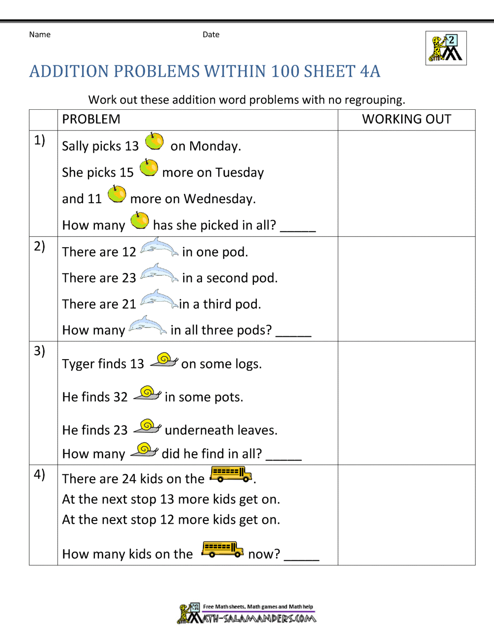problem solving example addition