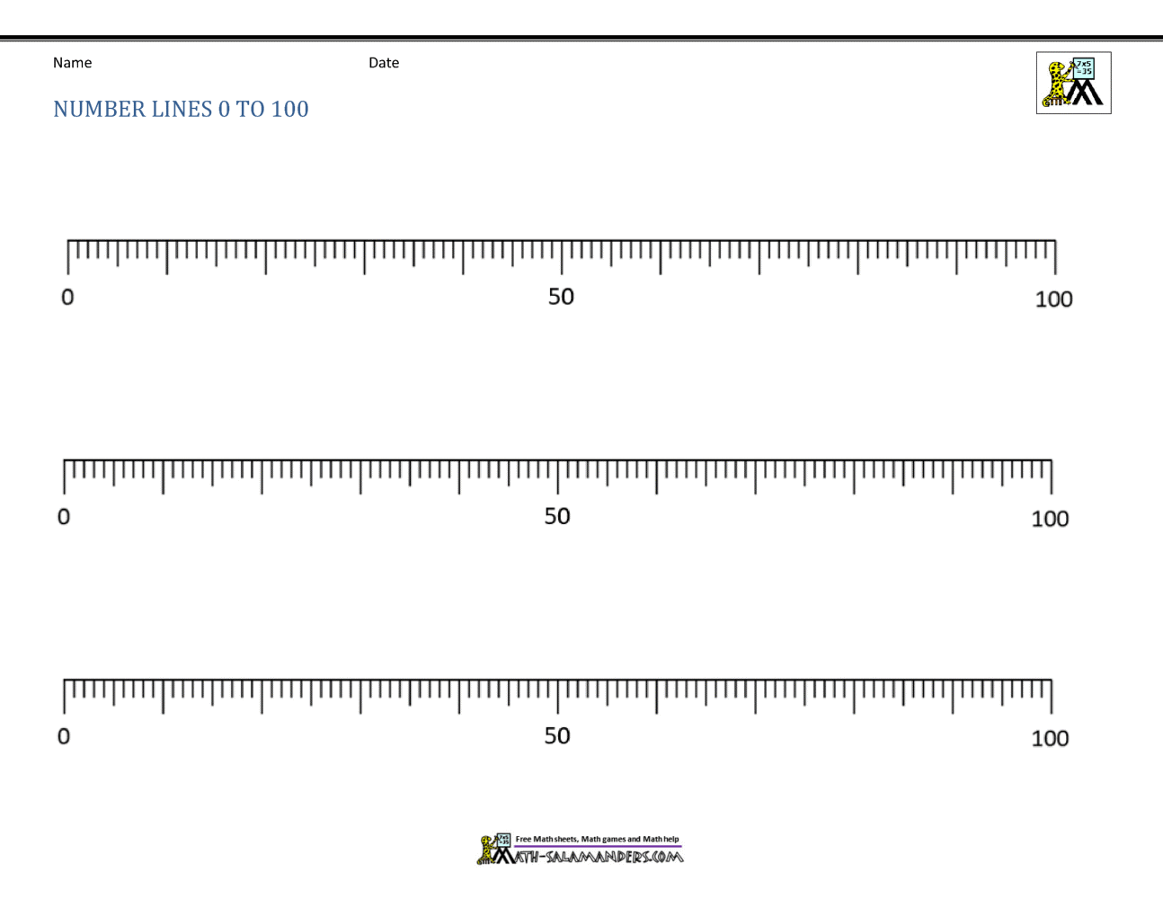 The Best Number Line to 100 Printable Brad Website