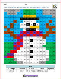 christmas color by number santa subtraction to 10 completed