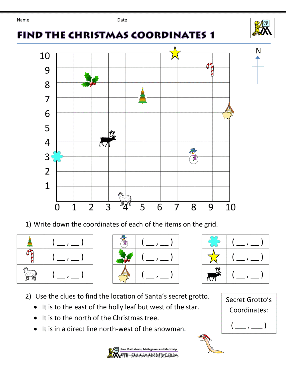 Christmas Math Activities Intended For Get The Message Math Worksheet