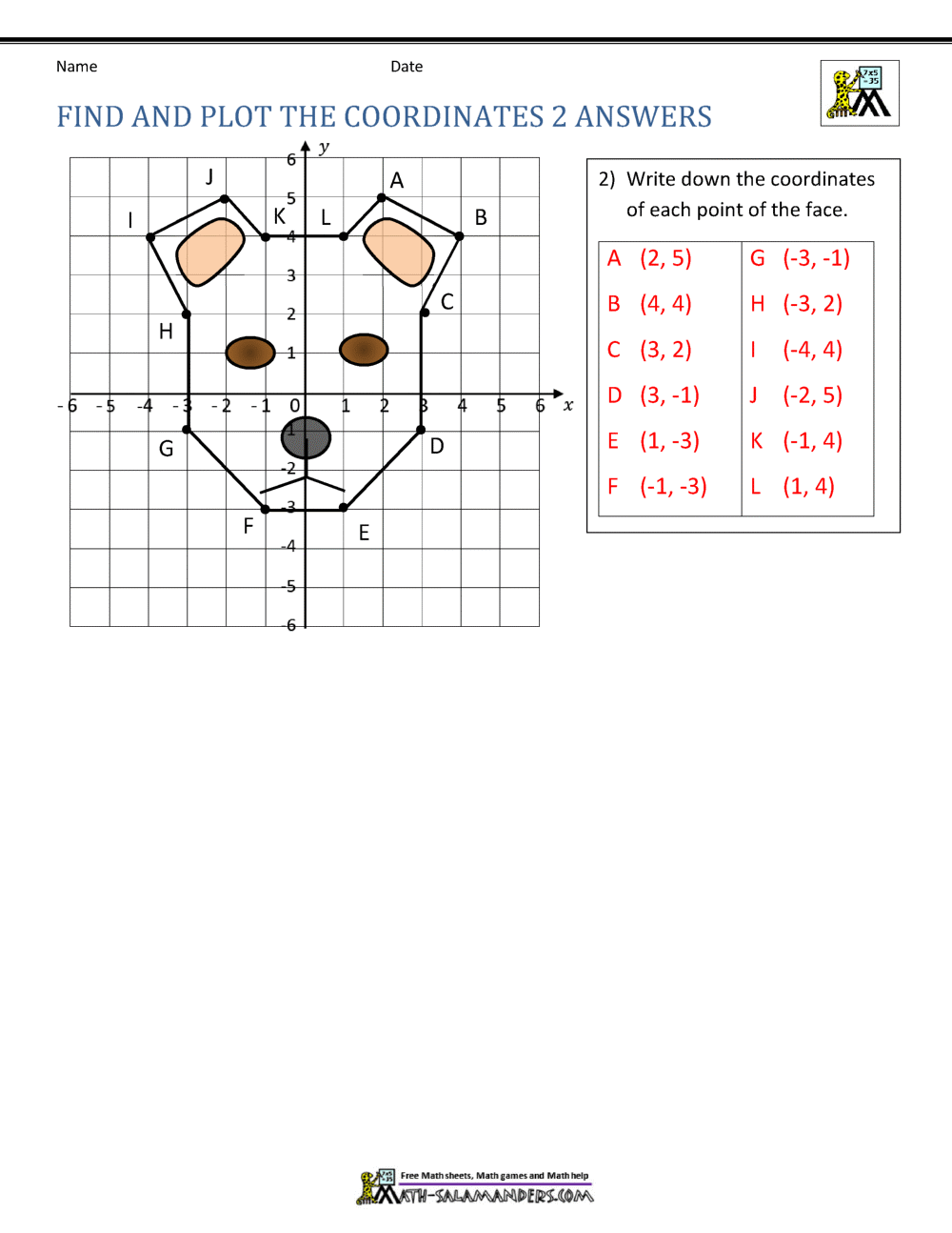 Coordinate Plane Worksheets - 20 quadrants