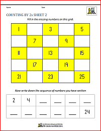 counting by 2s worksheets image
