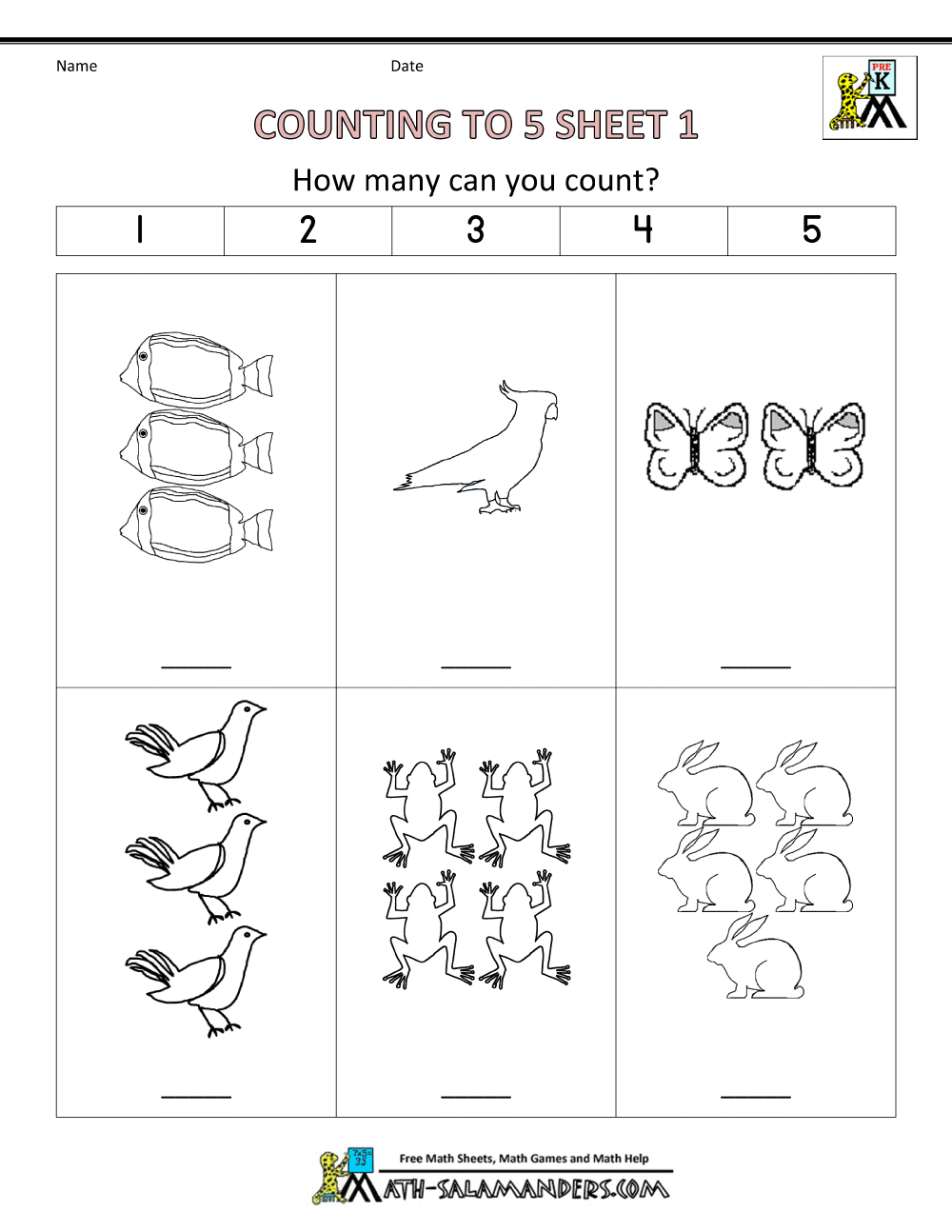 Preschool Counting Worksheets - Counting to 22 In Counting By 5s Worksheet