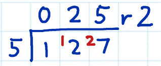 dividing 3 digits by 1 digit example 1b