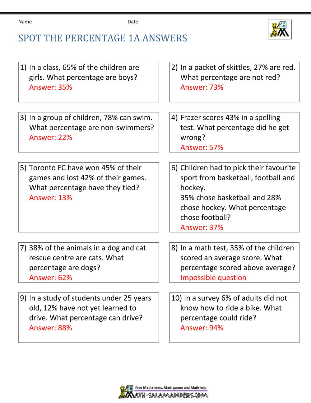 percentage questions pdf download