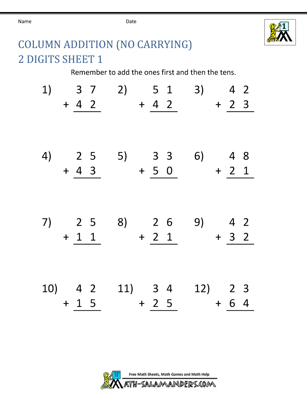 math worksheets for grade 1 addition and subtraction pdf