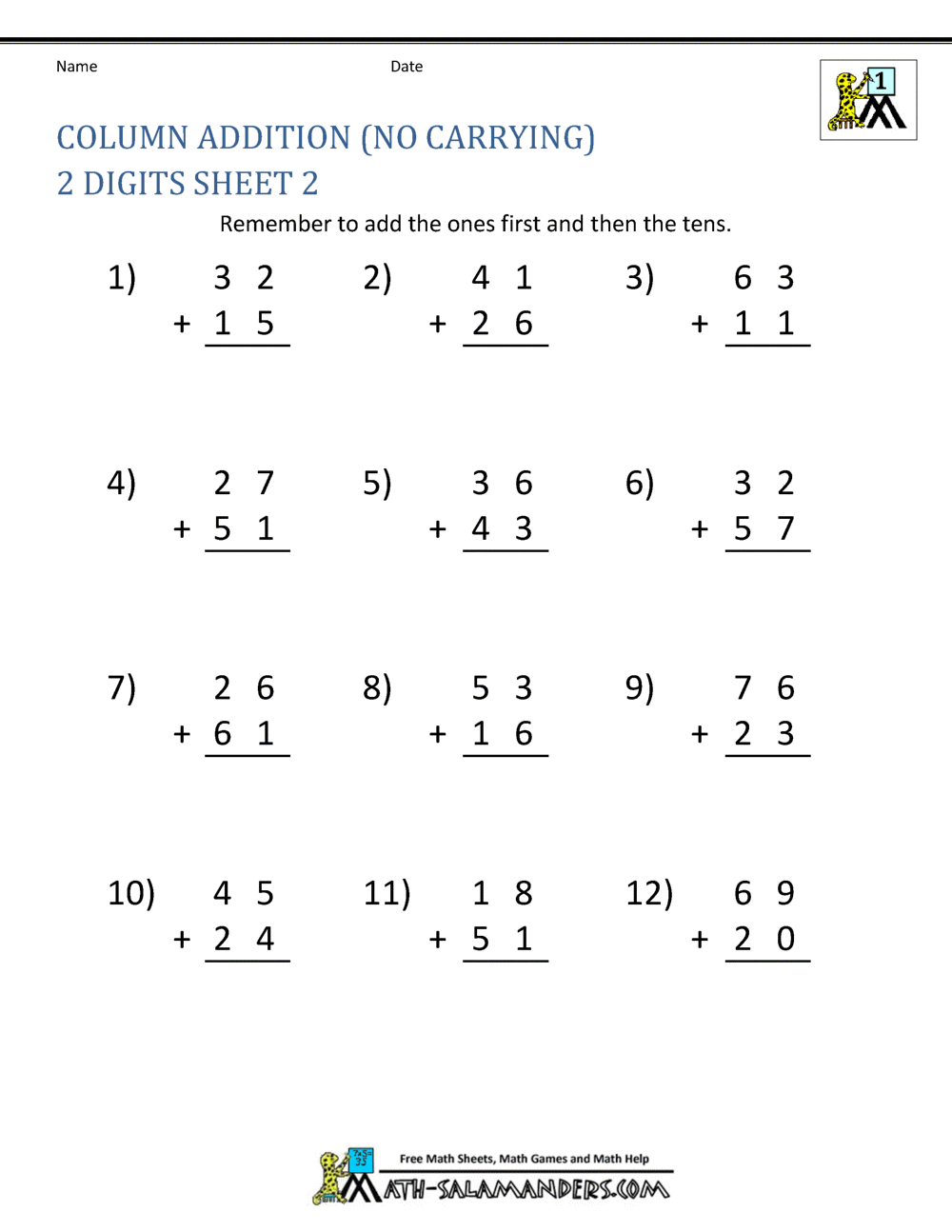 first grade math practice worksheets pdf
