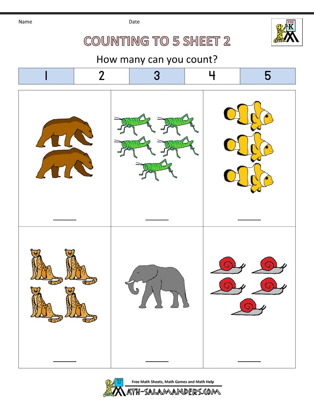 Preschool Counting Worksheets - Counting to 21 Pertaining To Count By 5s Worksheet