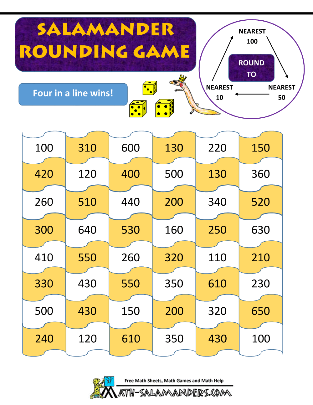 free kids math games salamander rounding game 10 50 100