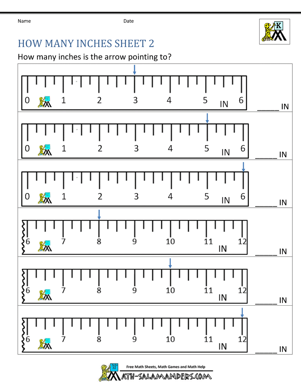 Math Worksheets for Kindergarten - Measuring Length