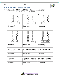 1st Grade Place Value worksheet image