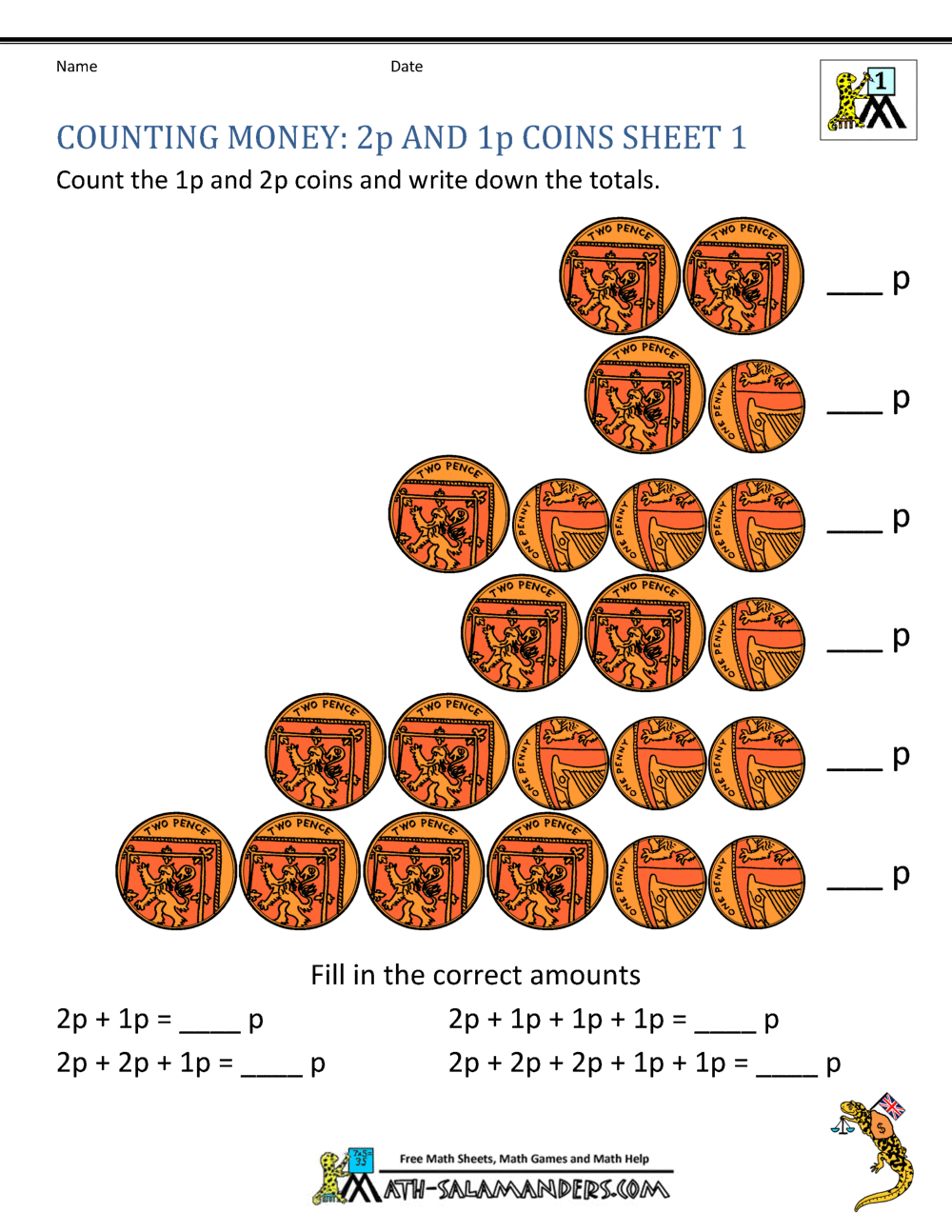 money worksheets counting coins